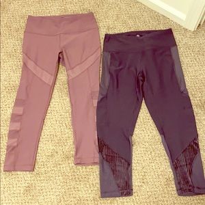 Two pairs of cropped leggings